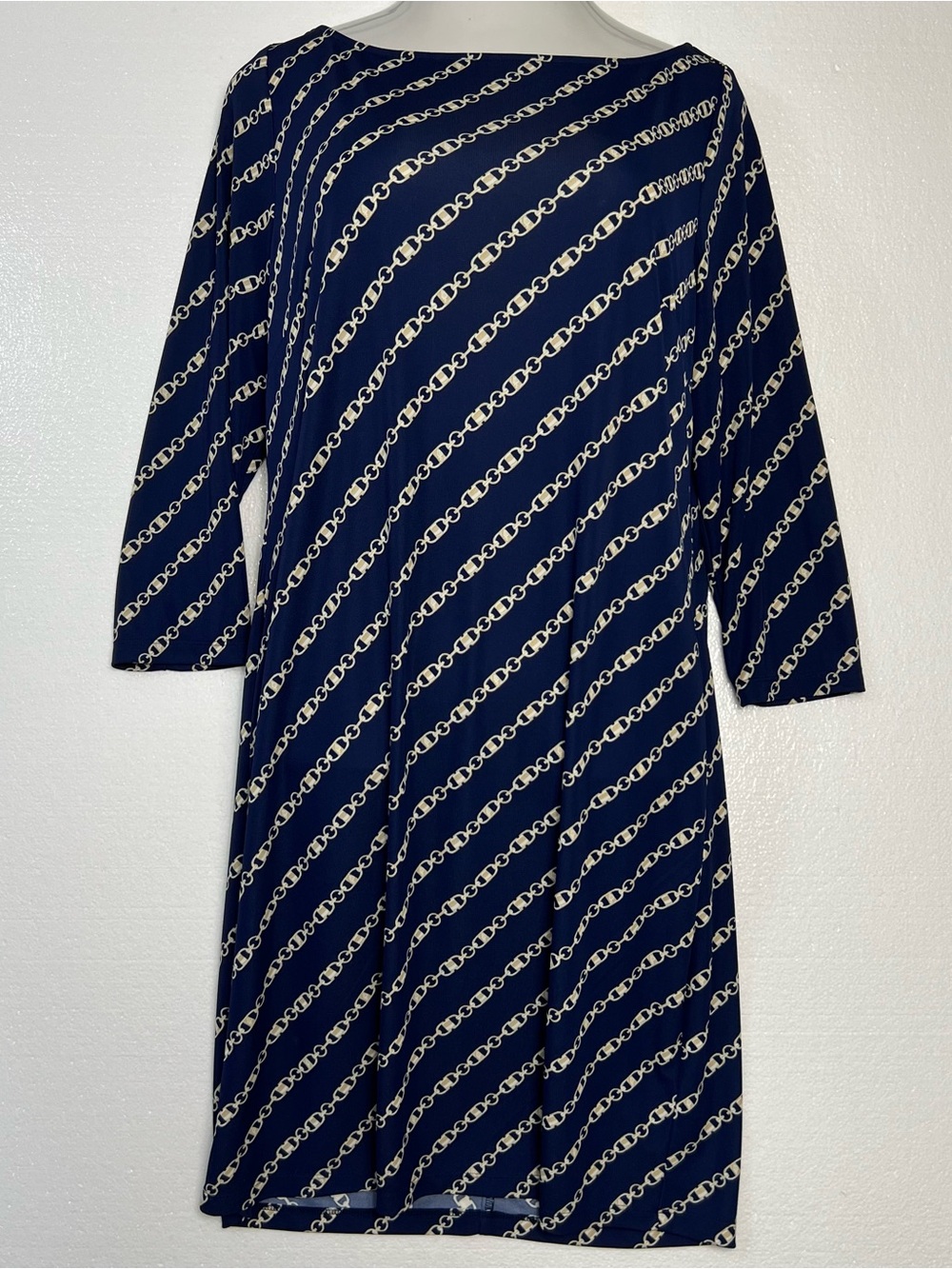 Ralph Lauren Navy 3/4 Sleeve Above The Knee Wear To Work Sheath Dress size 18